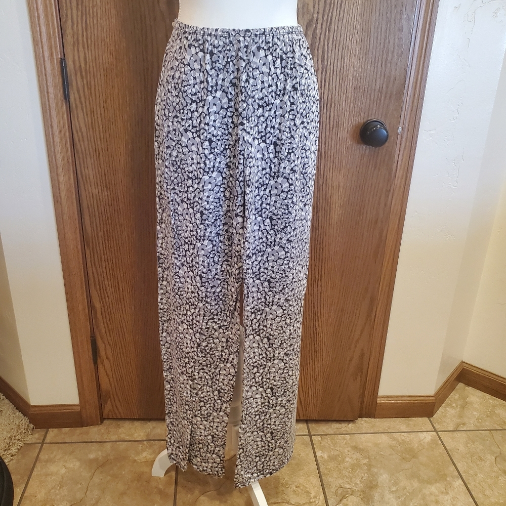 Midnight Carole Hochman Pajama Bottoms - Black/Grey/White - Size L